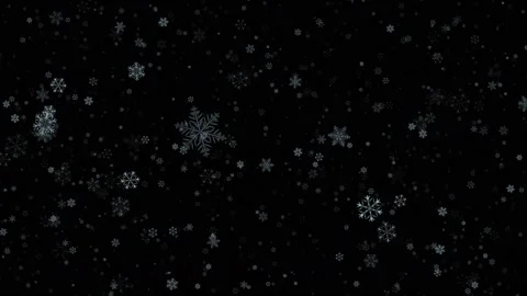 4k Flying Snowflakes. Black background Video stock 145065652