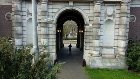 4K Flying through the arch on a drone. Amsterdam, Netherlands 2023 Stock Footage 234352261