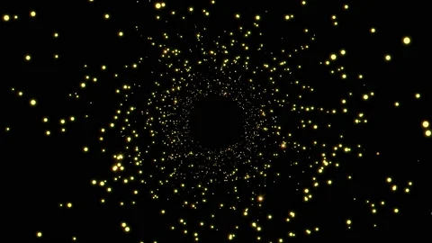 4k Flying through Gold particles tunnel. Bokeh lights Stock Footage 139604126
