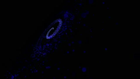 4k Flying Through Moving Particles, Spiral Galaxy, Abstract White Background Stock Footage 183517644