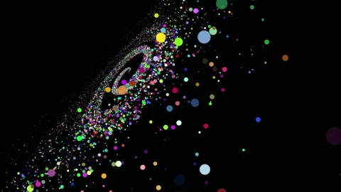 4k Flying Through Moving Particles, Spiral Galaxy, Abstract White Background Stock Footage 183522712