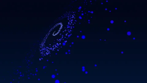 4k Flying Through Moving Particles, Spiral Galaxy, Abstract White Background Stock Footage 183526017