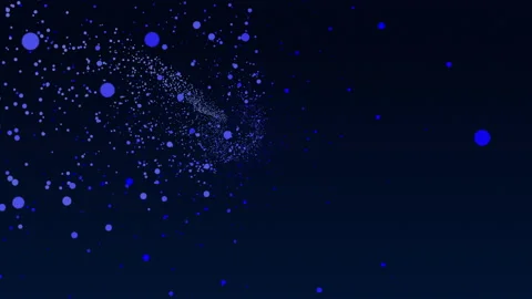 4k Flying Through Moving Particles, Spiral Galaxy, Abstract White Background Stock Footage 183528418