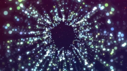4K Flying Through Particles Tunnel. Bokeh Lights Stock Footage 147171840
