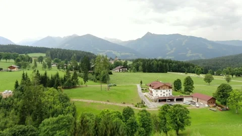 4K - Flying towards Austrian Mountains Video stock 130528913