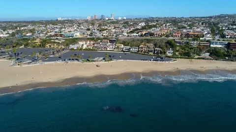 4K Flying Towards Orange County, Southern California Stock Footage 70412014