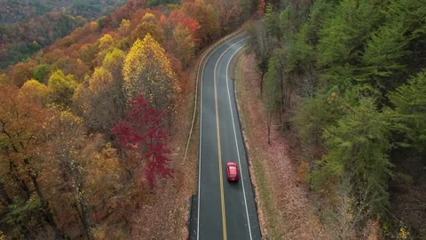 4K Following Car down Windy Roads Stock Footage 241176154