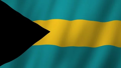 4K Footage The Bahamas Flag Waving Elegantly in the Wind Stock Footage 276426853