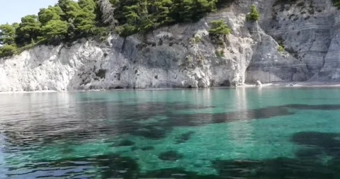 4K footage of Beautiful Ocean View with Calm Blue Water Stock Footage 346497647