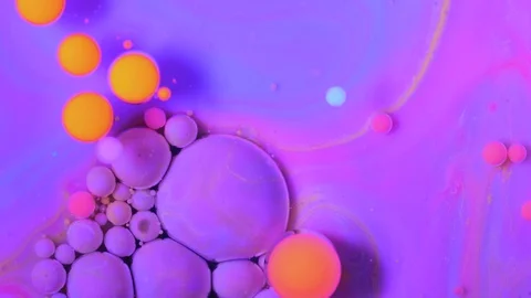 4K footage. Bright bubbles of paint in water Slow flow of paint Glow of paint 스톡 동영상 88414460