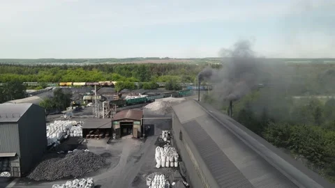 4k footage of environmental pollution due to production in an industrial zone Stock Footage 165215435