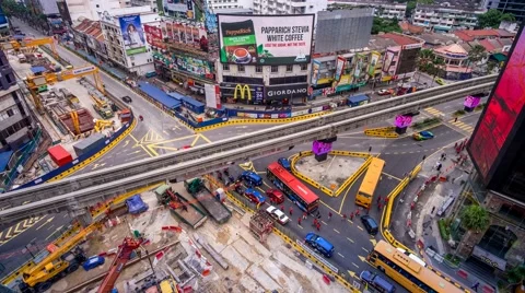 A 4K Footage of 'Golden Triangle' development at Bukit Bintang during peak hour. Stock Footage 56048543