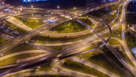 4K footage hyper lapse express way for transpotation concept Stock-Footage 132282072