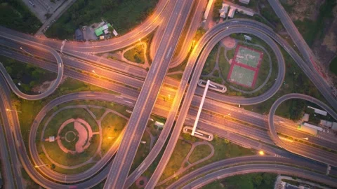4K : footage hyperlapse expressway for transportation concept. Stock Footage 170996536