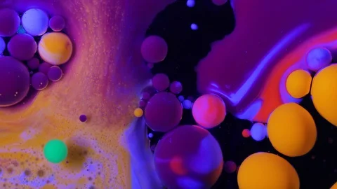 4k footage Liquid Paint Bubble Neon acrylic paint Stock-Footage 88148957
