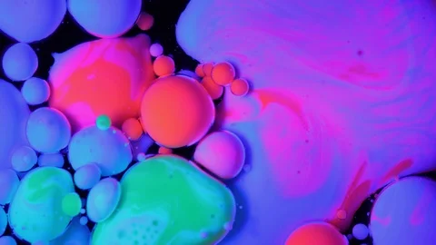 4k footage Liquid Paint Bubble Neon acrylic paint Stock Footage 88148991