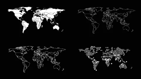 4k footage pack of maps animation  for HUD interface elements design Stock Footage 141779970