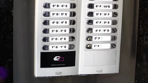 4k footage. Proximity access control. Door access control with a hand inserting Stock Footage 126665319