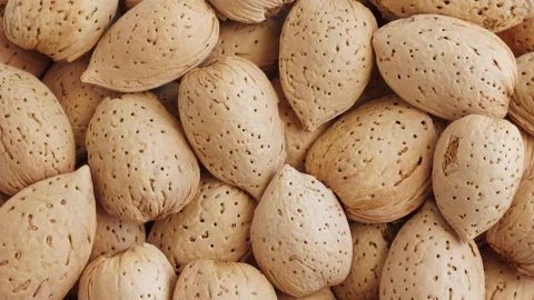 4K Footage. Rotating background of almonds Stock Footage 140579284