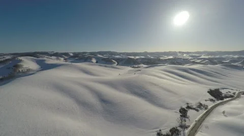 4K Footage Seamless Loop Wide Angle Pan of Mountain Landscape in Winter Stock Footage 48074409