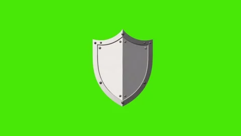 4K footage of a silver shield isolated on a white background. Stock Footage 287998471