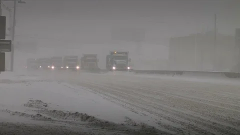 4K FOOTAGE OF SNOW PLOWS Stock Footage 84076208