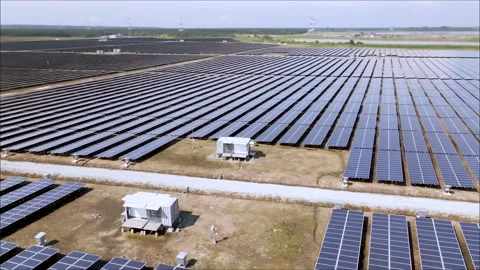 4k Footage of solar panel use for industry and future  technology. Stock Footage 155535028