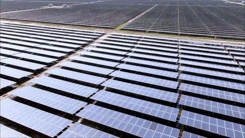 4k Footage of solar panel use for industry and future  technology. Stock Footage 155535269