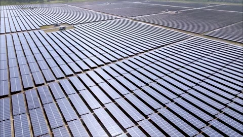 4k Footage of solar panel use for industry and future  technology. Stock Footage 155536130