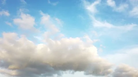 4K footage video of blue sky with cloudy in motion with panning shot Stock Footage