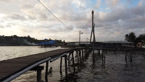 4k footage view of Kampong Ayer (water village). Stock-Footage 101081982