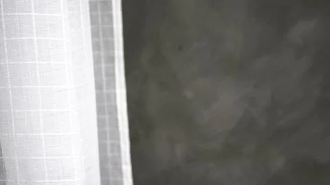 4K Footage ,wind blows through the curtain  open door in the room. Waving white  Video stock 159178743