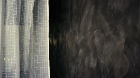 4K Footage ,wind blows through the curtain  open door in the room. Waving white  Stock Footage 159179276