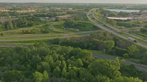 4K Forward Drone Shot Of 169 On Ramp at HWY 101 in Savage MN Stock Footage 278380928