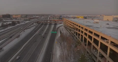 4K Forward Drone Shot of Cedar And Lindau Along West Parking Mall Of America Stock Footage 257417451