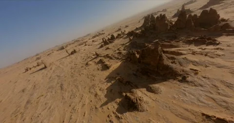 4k FPV Drone Shot flying between rock formations in Saudi Arabia #3 Stock Footage 242719930