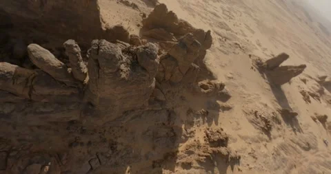 4k FPV Drone Shot flying between rock formations in Saudi Arabia #8 Stock Footage 242995654