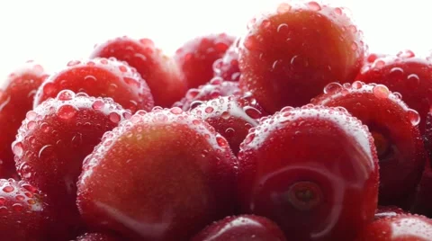 4k, Fresh cherries in bowl Video stock 51557769