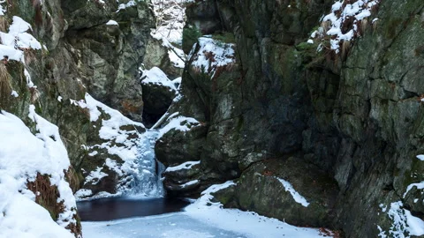 4K Frozen waterfall Stock Footage 255523983