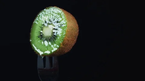 4k Fruit on Black Background, Kiwi Stock Footage 78287077