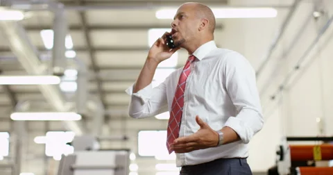4K Frustrated & annoyed businessman dealing with business problems over phone Stock Footage