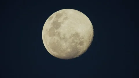 4K - Full Moon in clear black sky, centre frame, supermoon. Africa 4K uhd Stock Footage 111344304