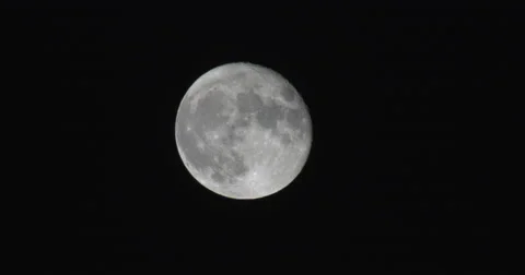 4K Full Moon in a clear sky, centre frame. Stock Footage 56410438