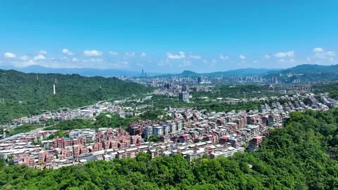 4K full wide shot ariel New modern quarter condominium apartment flat building Stock-Footage 218347313