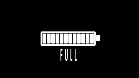 4K Fully Charged Battery Animation Video stock 111163150