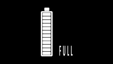 4K Fully Charged Battery Animation Stock Footage 111163198