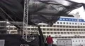 4k Funchal harbor music stage building strong wind panning 4k or 4k+ Resolution