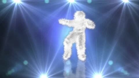 4k funny disco dancing yeti monster Stock Footage 201319039