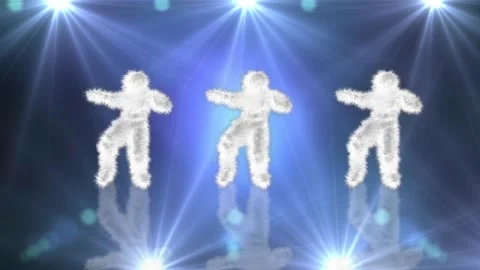 4k funny disco dancing yeti monsters Video stock 201319045