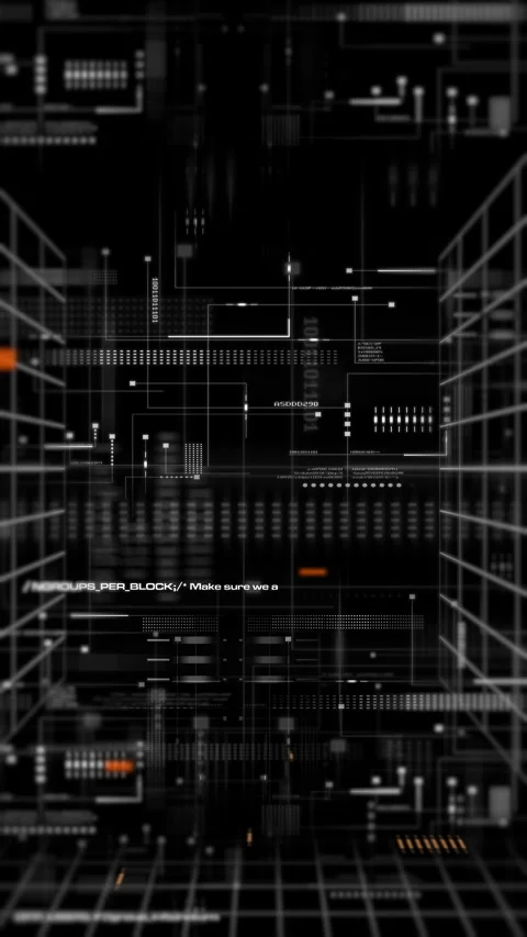 4K futuristic background with digital data code and HUD elements, ideal Stock Footage 284924764